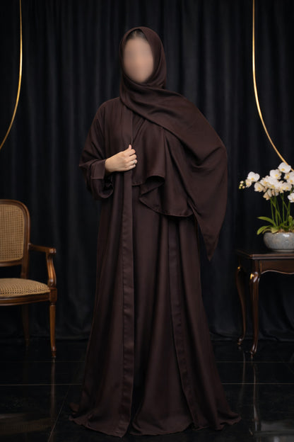 Nida Attach Inner Upper Korean Imported Nida Black Abaya for Women in Pakistan – Luxury Modest Wear by Abdanis