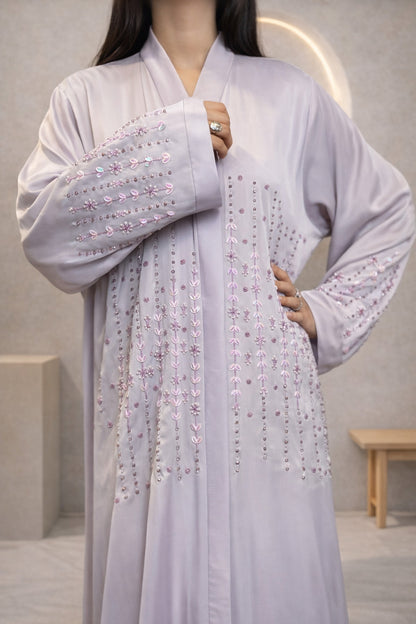 Monkey Cut Dana Front Open Crinkle Korean Nida Abaya for Women in Pakistan – Luxury Modest Wear by Abdanis