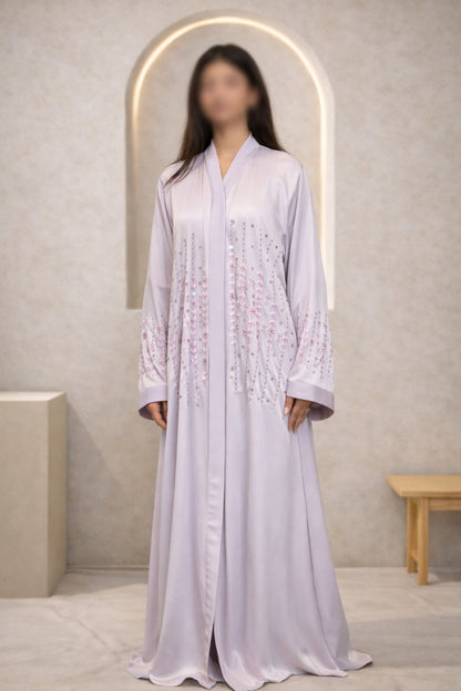 Monkey Cut Dana Front Open Crinkle Korean Nida Abaya for Women in Pakistan – Luxury Modest Wear by Abdanis