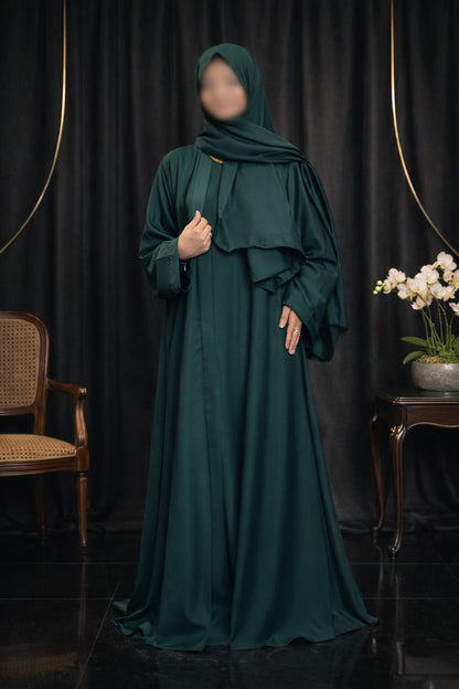 Nida Attach Inner Upper Korean Imported Nida Black Abaya for Women in Pakistan – Luxury Modest Wear by Abdanis