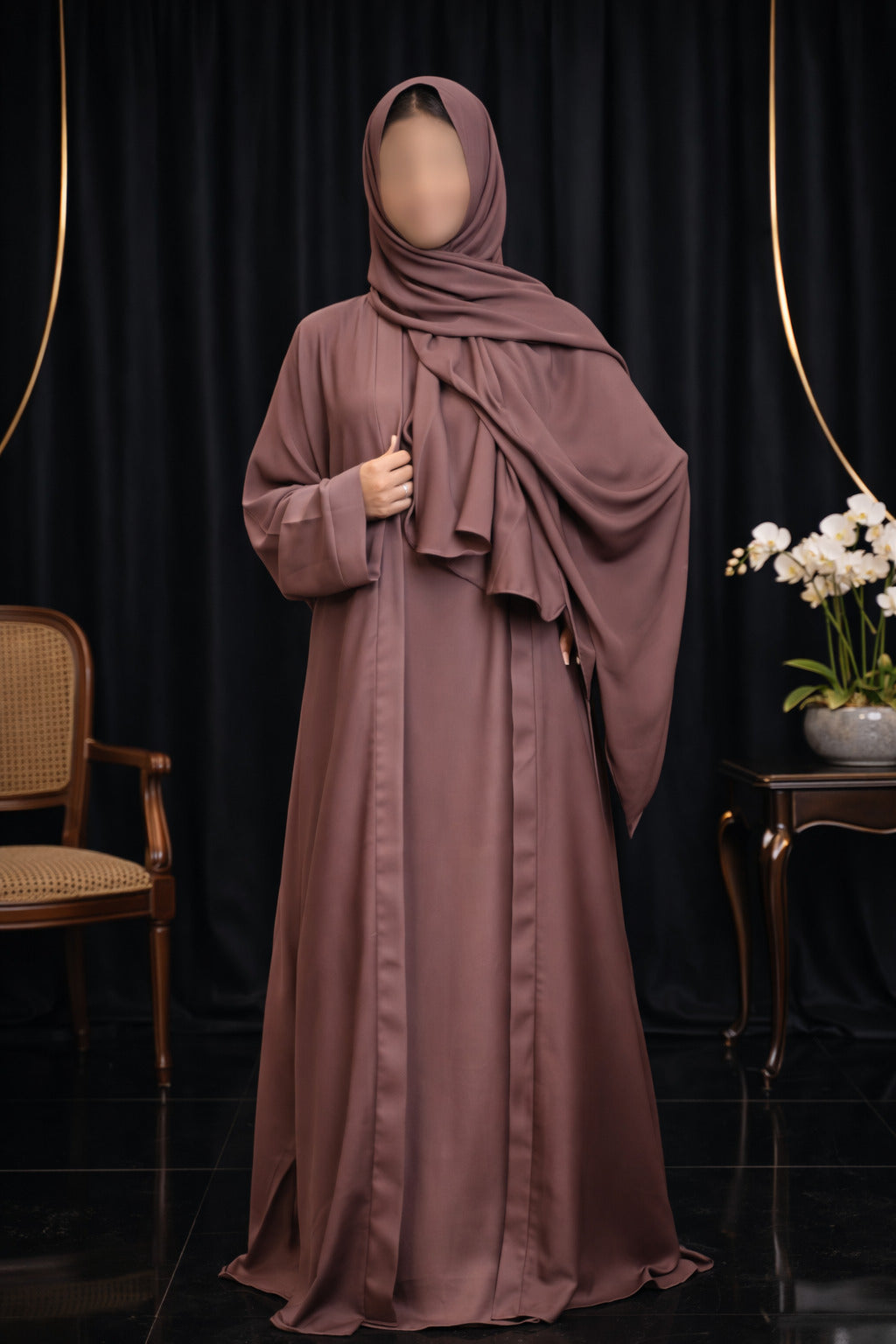 Nida Attach Inner Upper Korean Imported Nida Black Abaya for Women in Pakistan – Luxury Modest Wear by Abdanis