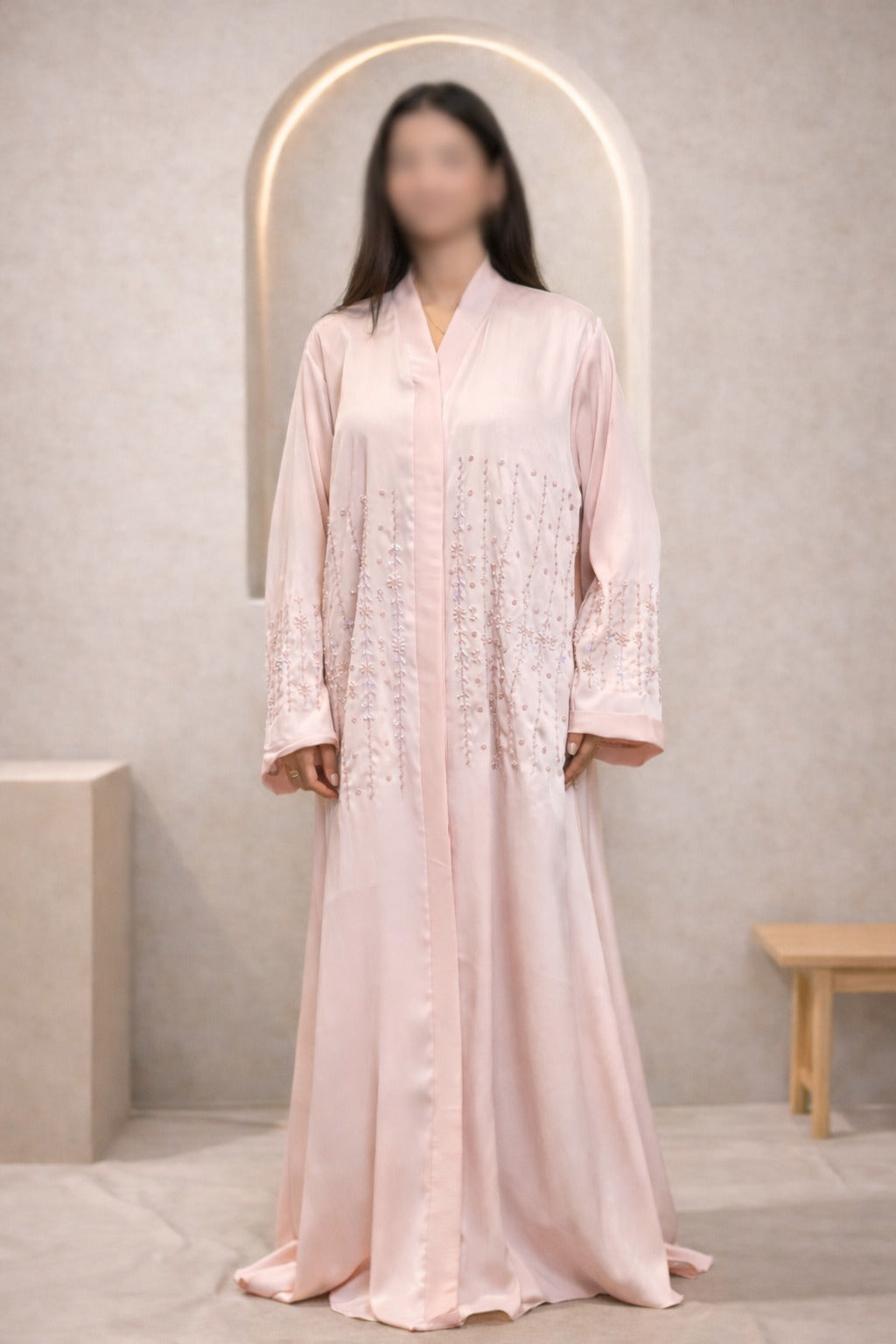 Monkey Cut Dana Front Open Crinkle Korean Nida Abaya for Women in Pakistan – Luxury Modest Wear by Abdanis