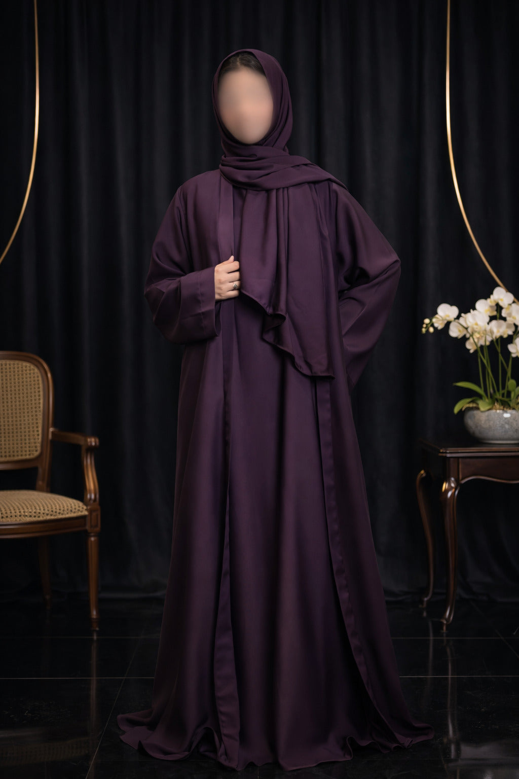 Nida Attach Inner Upper Korean Imported Nida Black Abaya for Women in Pakistan – Luxury Modest Wear by Abdanis