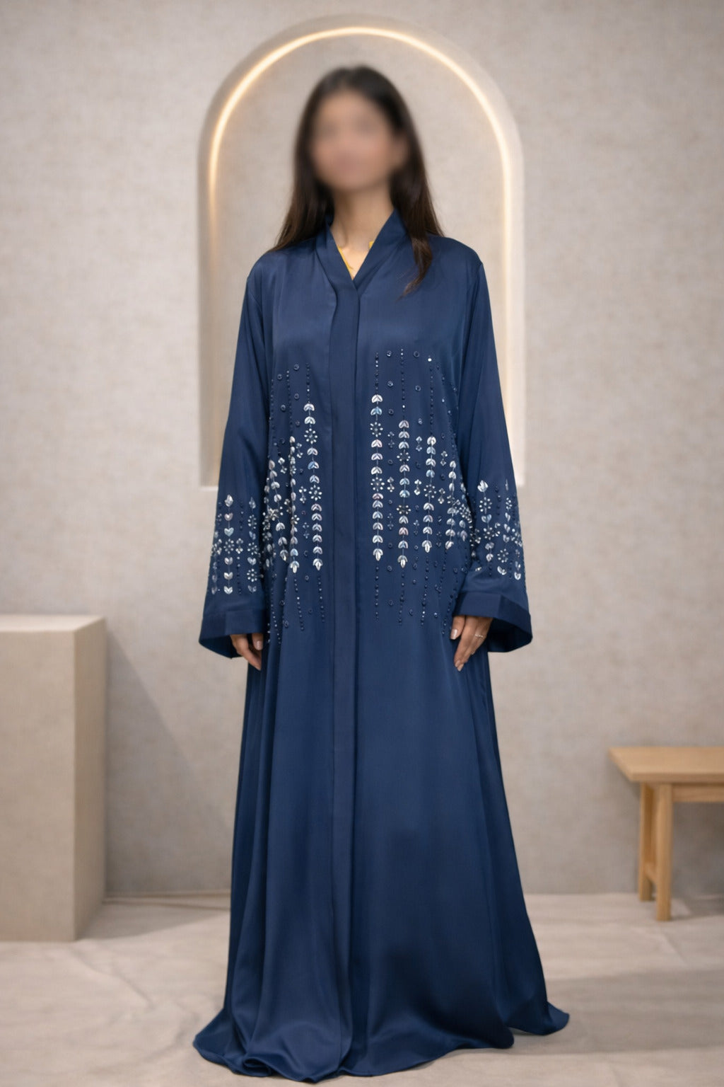 Monkey Cut Dana Front Open Crinkle Korean Nida Abaya for Women in Pakistan – Luxury Modest Wear by Abdanis