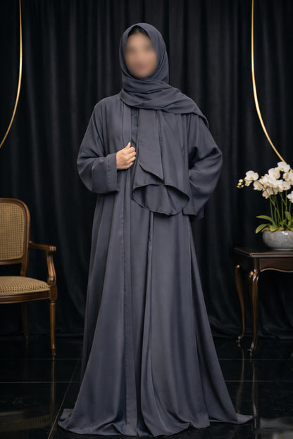 Nida Attach Inner Upper Korean Imported Nida Black Abaya for Women in Pakistan – Luxury Modest Wear by Abdanis