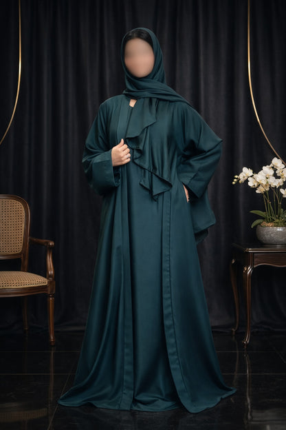 Nida Attach Inner Upper Korean Imported Nida Black Abaya for Women in Pakistan – Luxury Modest Wear by Abdanis