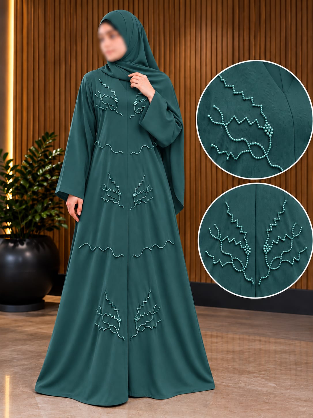 NABA ABAYA - VINE BOUGHS CUTDANA WORK DESIGNER ABAYA | ABDANIS