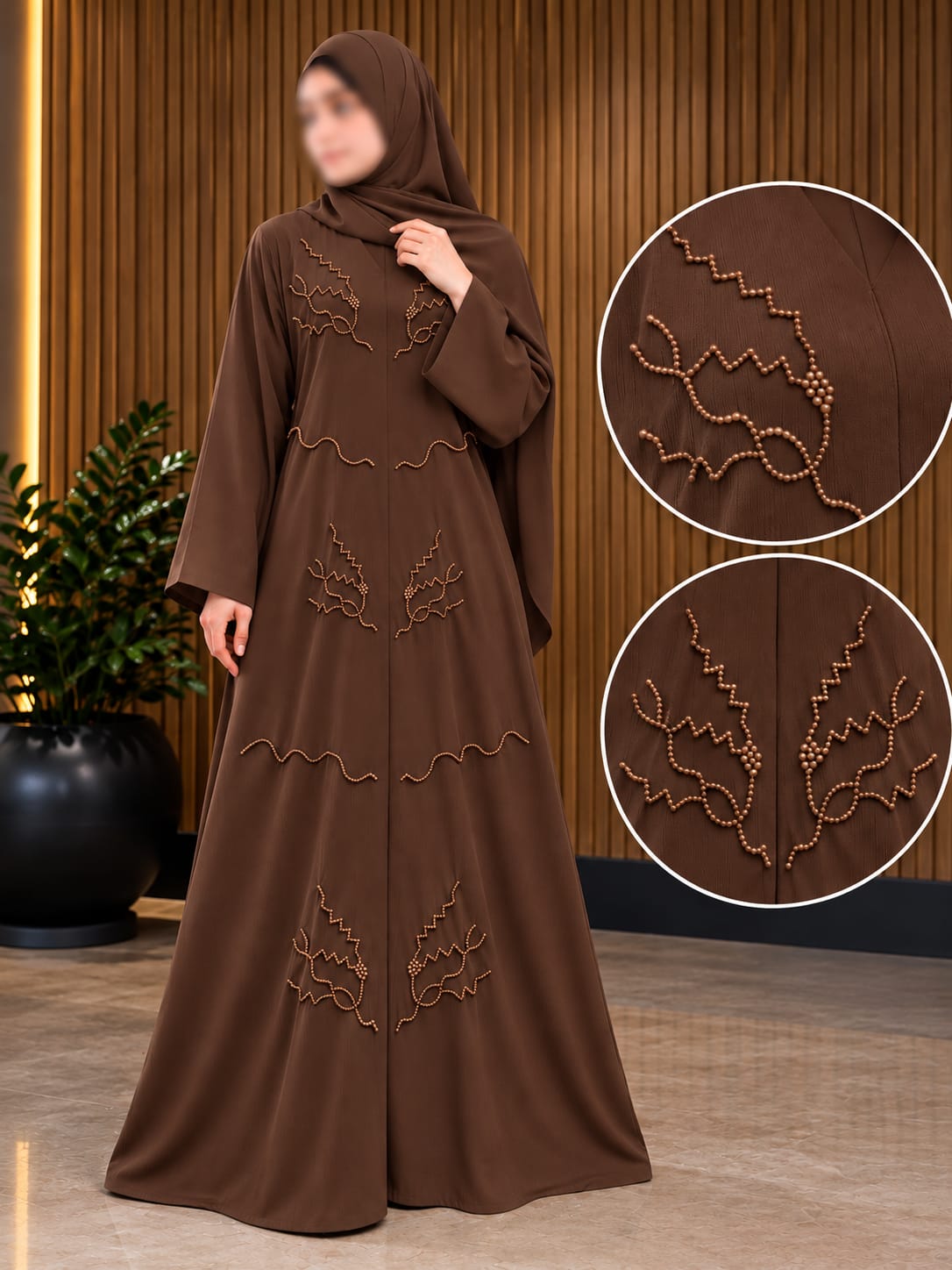 NABA ABAYA - VINE BOUGHS CUTDANA WORK DESIGNER ABAYA | ABDANIS