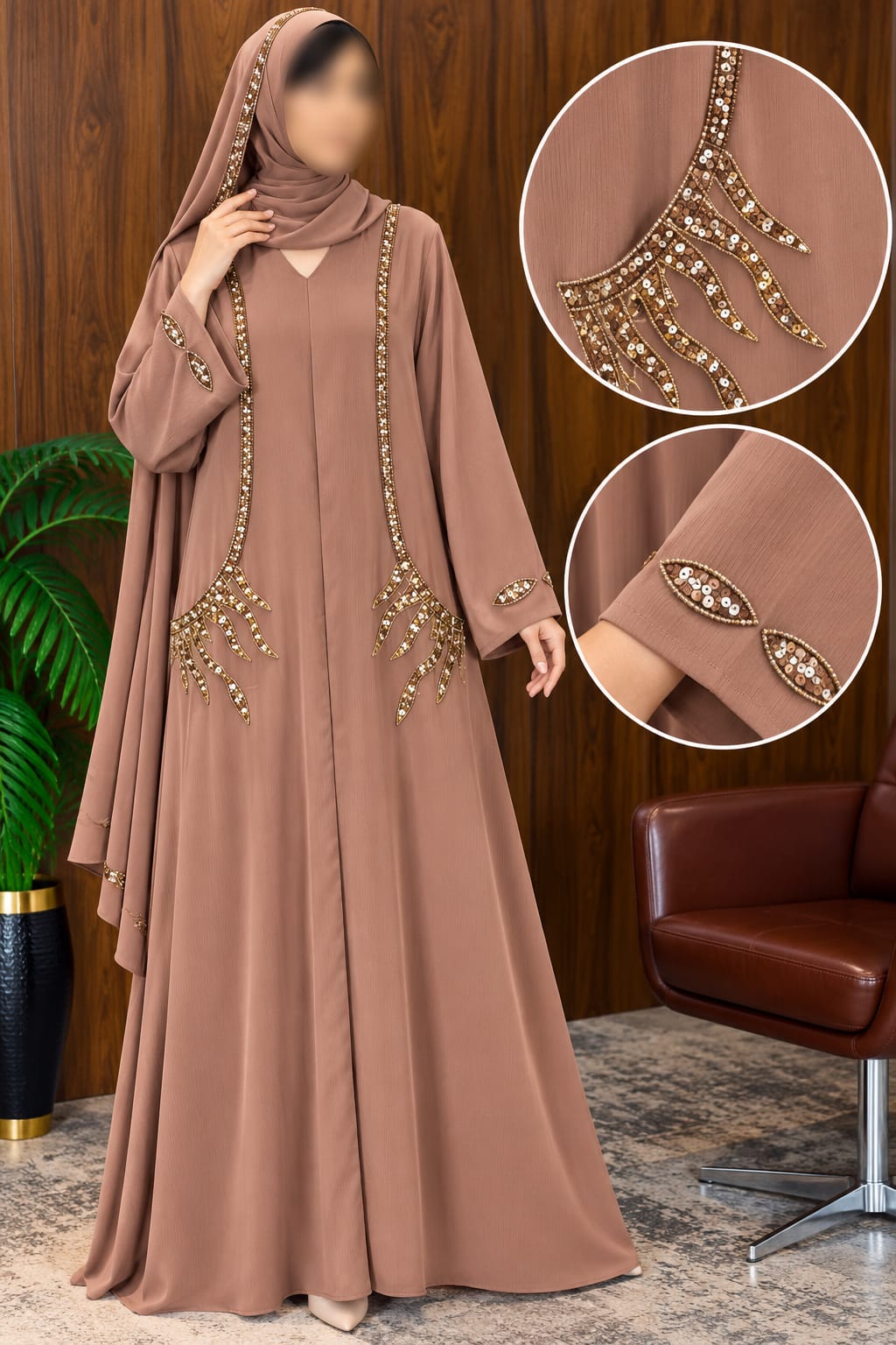Aesthetic Mountain Cutdana Work Abaya | Abdanis