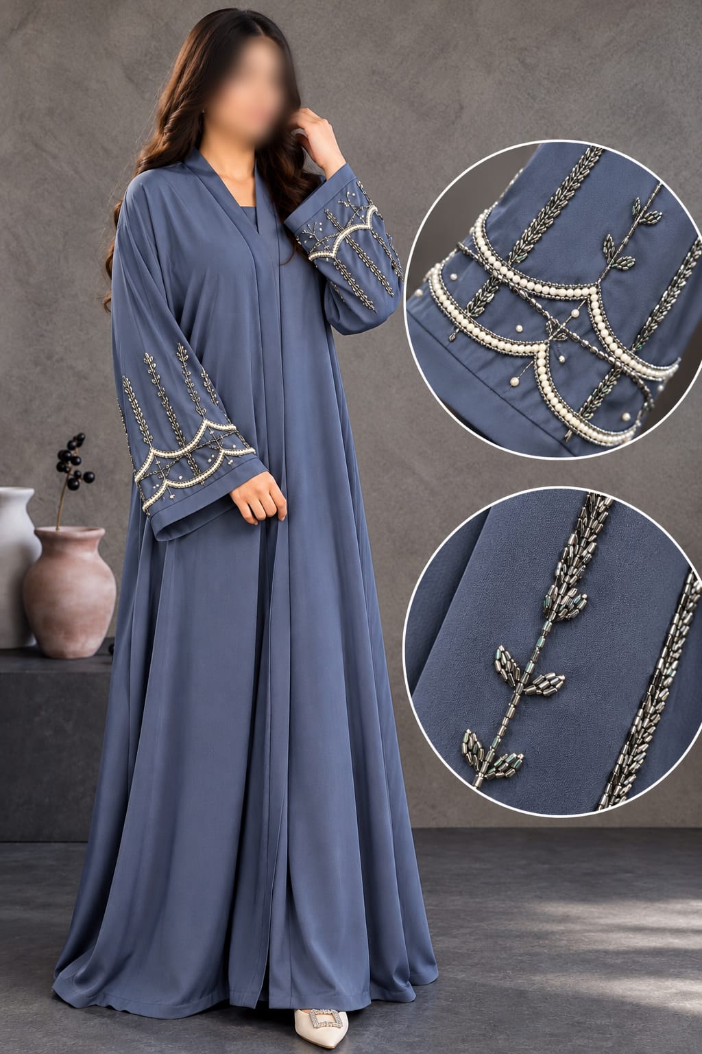 Bella Cutdana Sleee Work Abaya | Abdanis