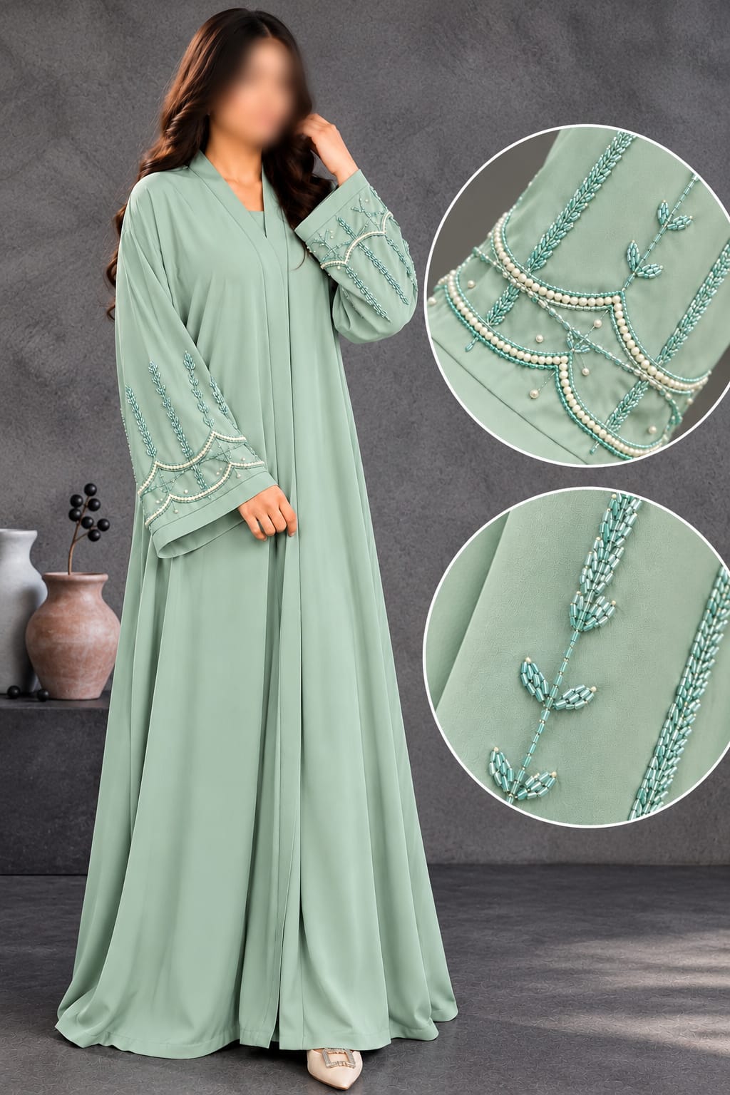 Bella Cutdana Sleee Work Abaya | Abdanis
