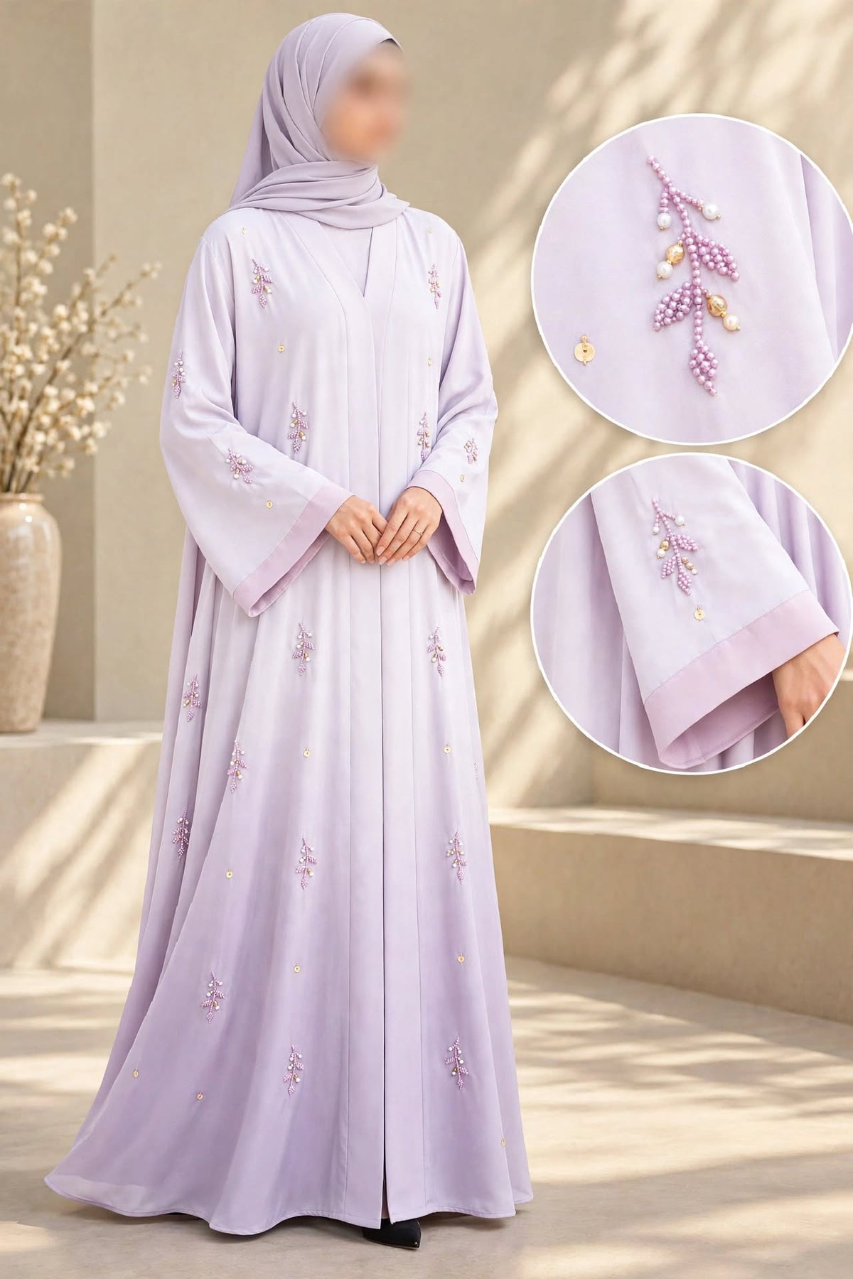 Trending Ulti Booti Flowers Cutdana Work Ombre Abaya | Abdanis