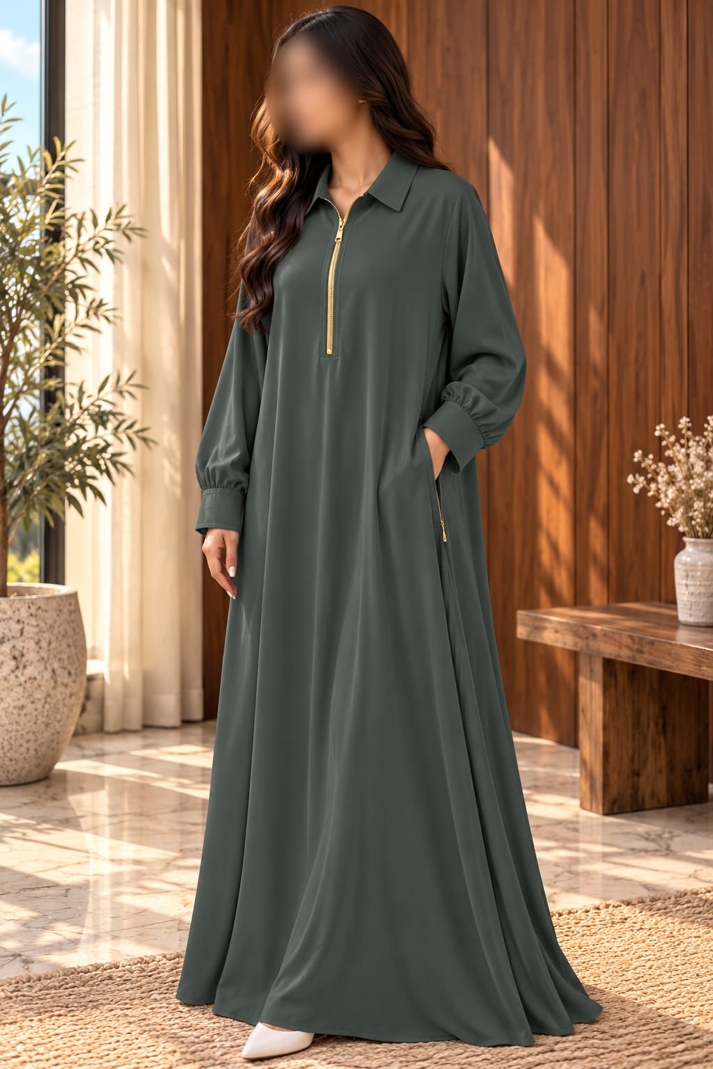 Zipper kurta Style Elegant Abaya With Strole| Abdanis