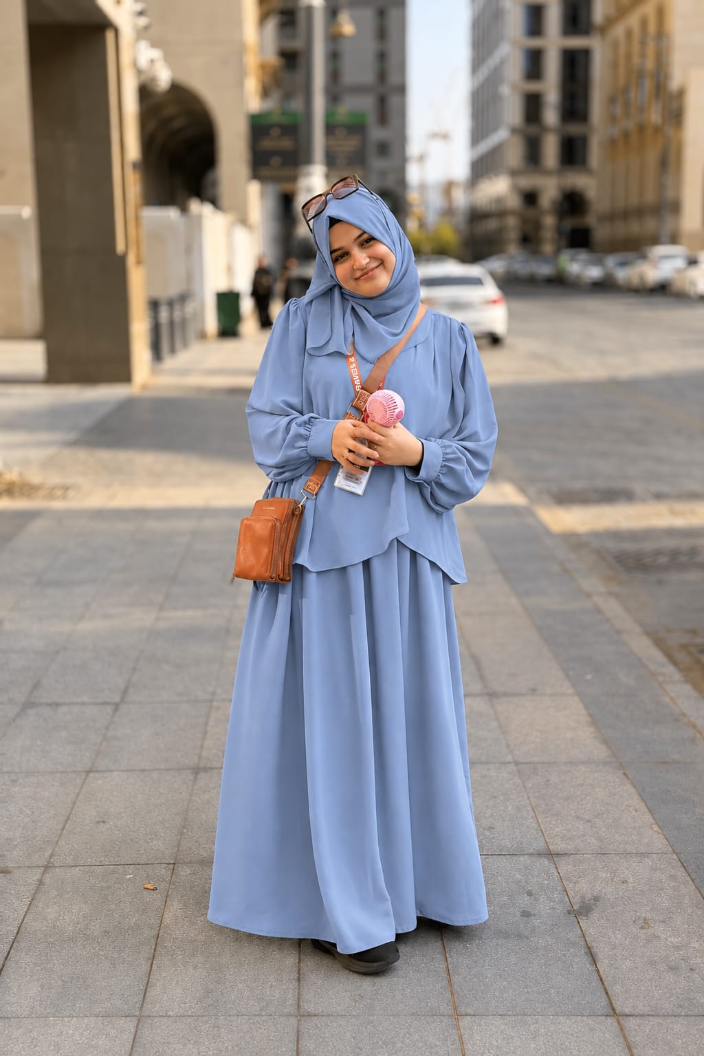 Fatima Jaffary Saree Abaya Powder Colors 3 Piece | Abdanis