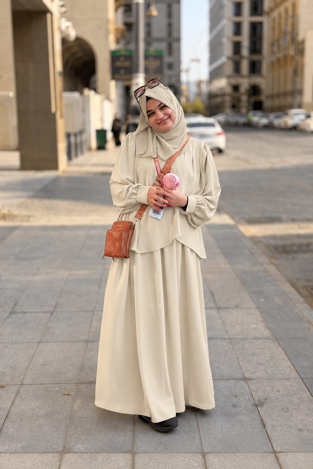 Fatima Jaffary Saree Abaya Powder Colors 3 Piece | Abdanis