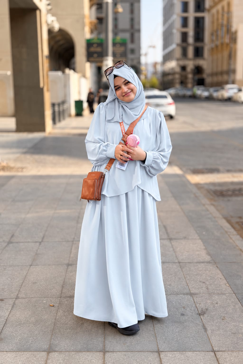 Fatima Jaffary Saree Abaya Powder Colors 3 Piece | Abdanis