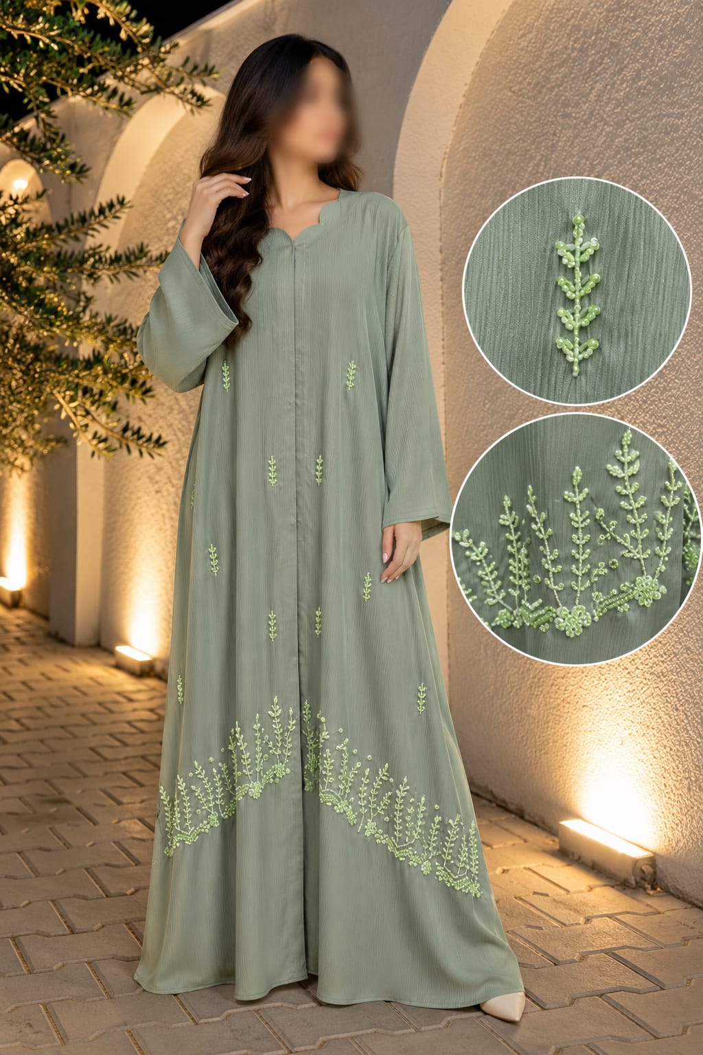 Tree Booti Cutdana Embroidery Abaya | Abdanis
