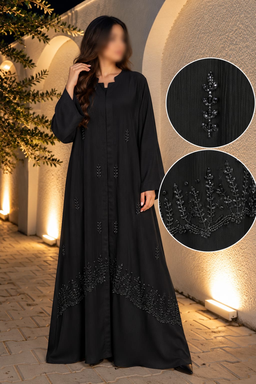 Tree Booti Cutdana Embroidery Abaya | Abdanis