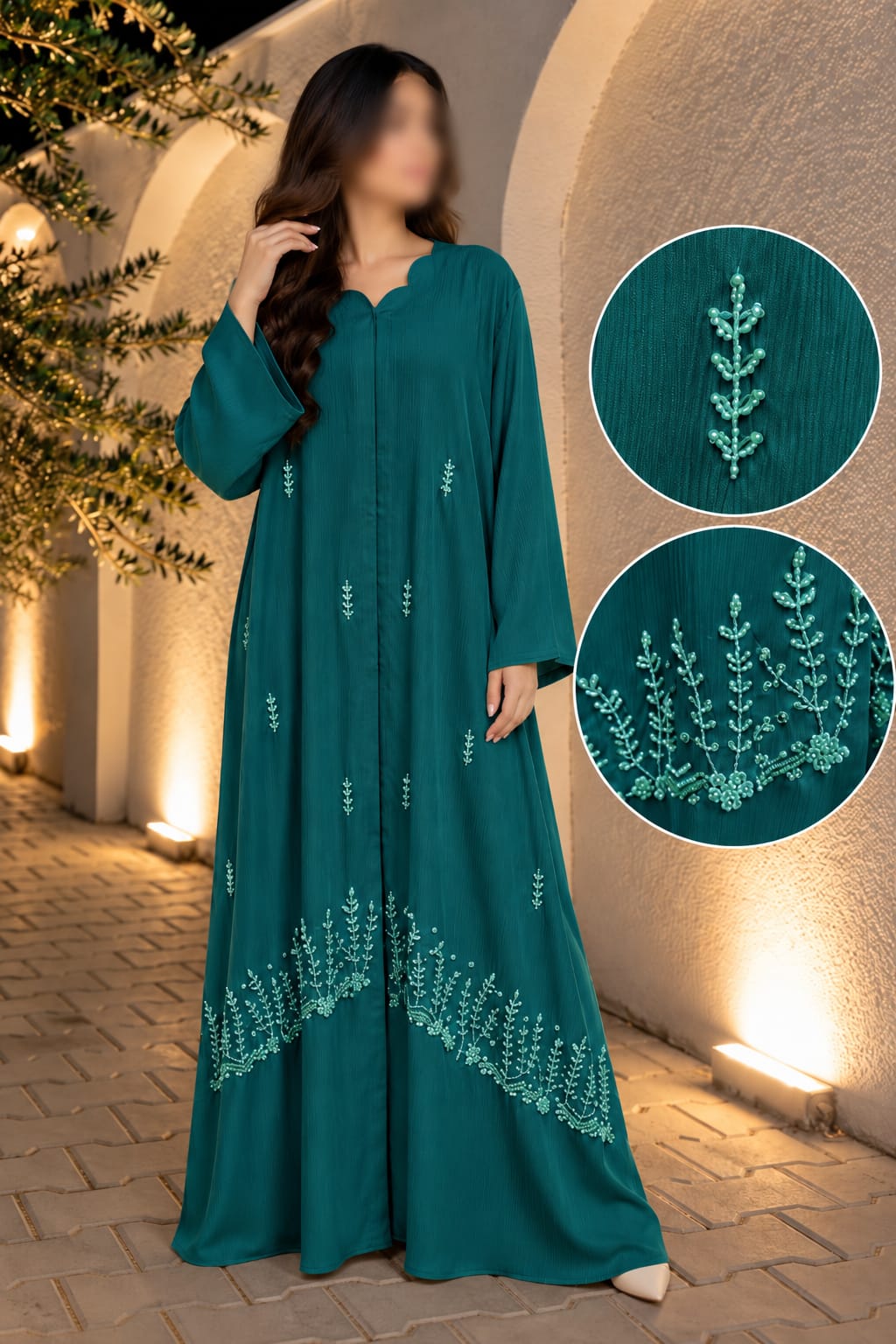 Tree Booti Cutdana Embroidery Abaya | Abdanis