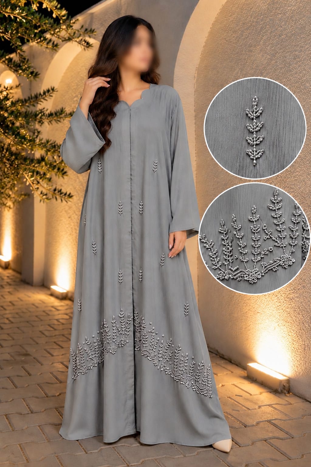 Tree Booti Cutdana Embroidery Abaya | Abdanis