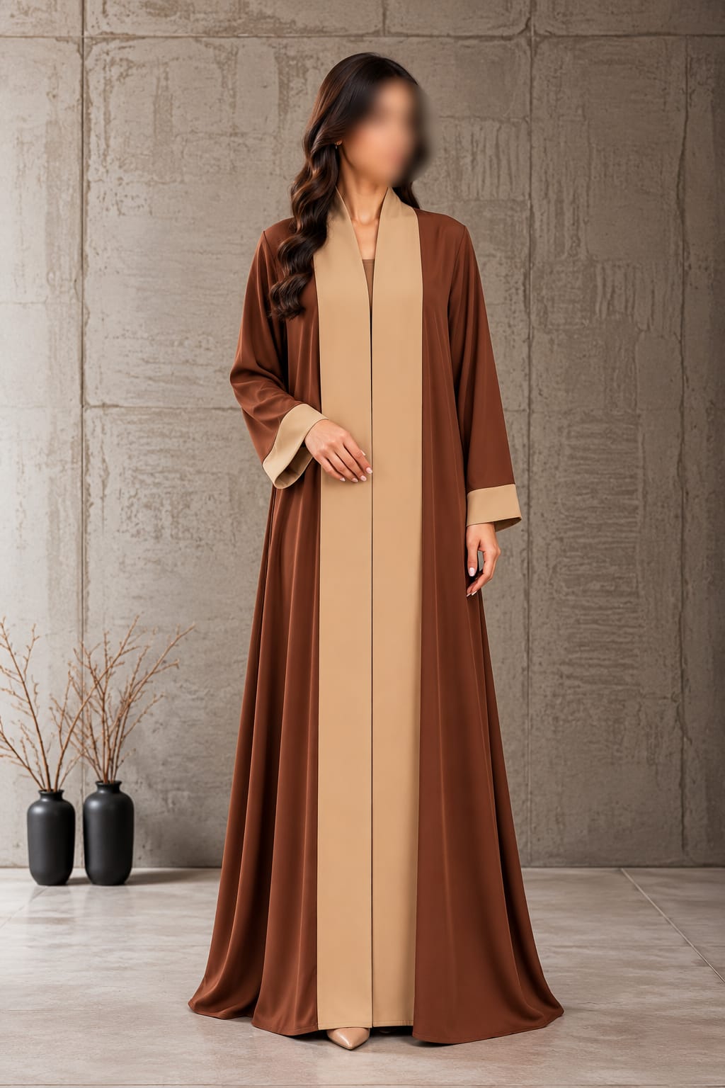 Turkish Contrast Panel Casual Wear Abaya | Abdanis