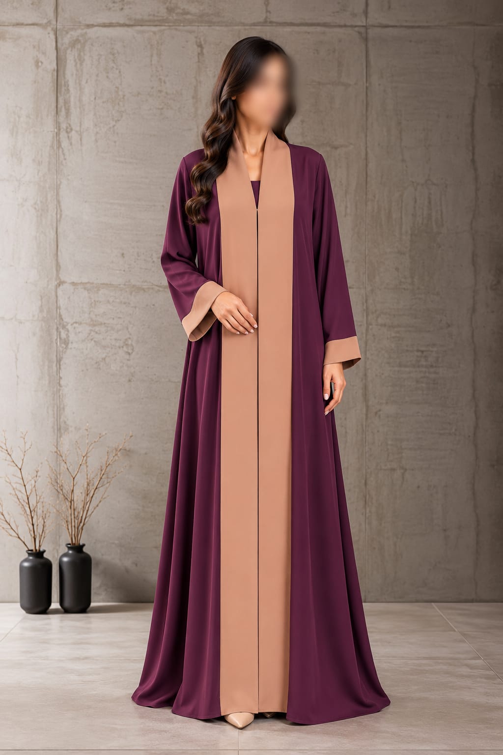 Turkish Contrast Panel Casual Wear Abaya | Abdanis