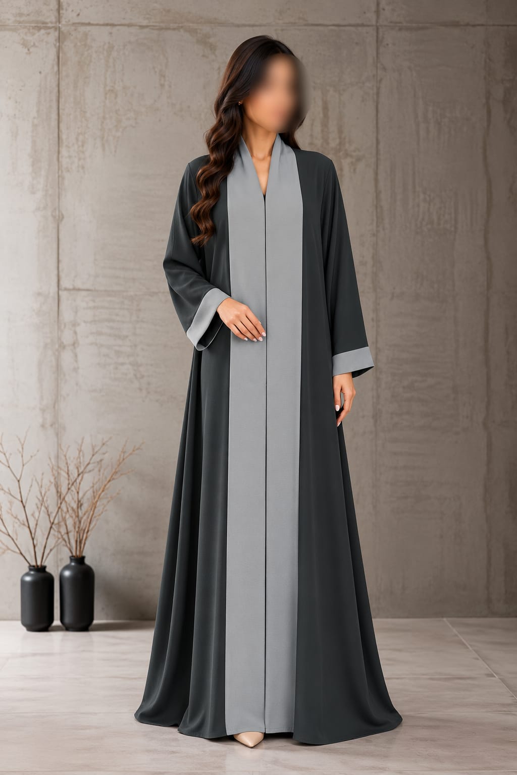 Turkish Contrast Panel Casual Wear Abaya | Abdanis