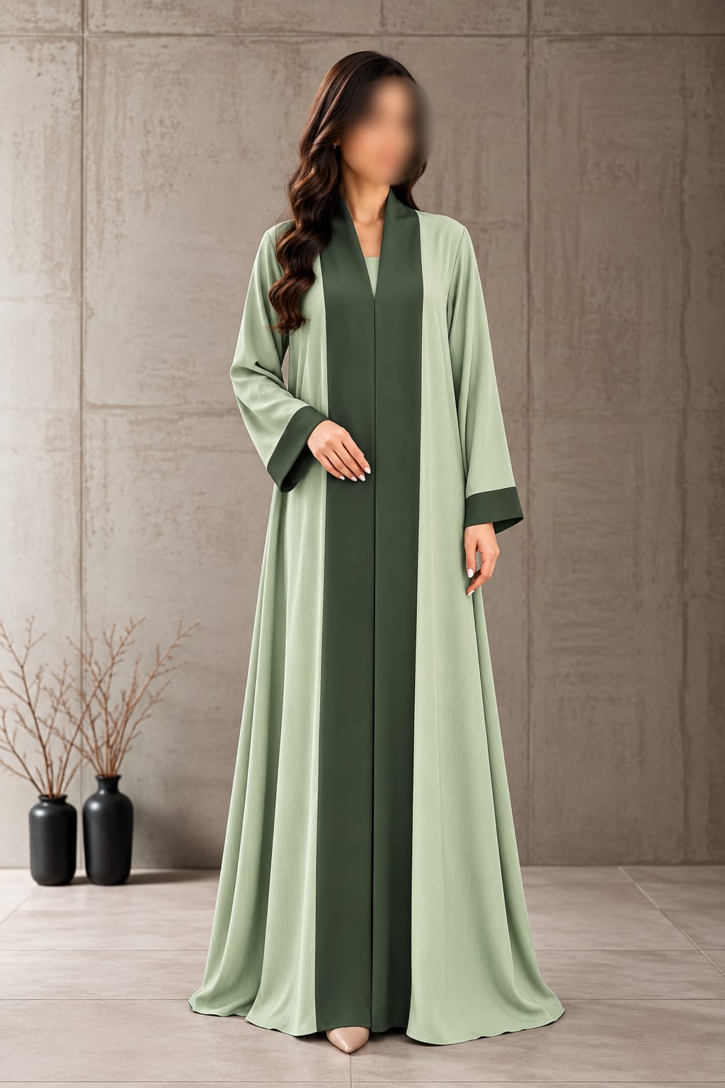 Turkish Contrast Panel Casual Wear Abaya | Abdanis